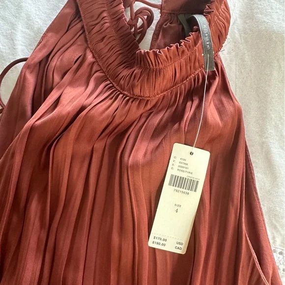 Anthropologie Tiered Pleated Halter Dress - Picture 4 of 6